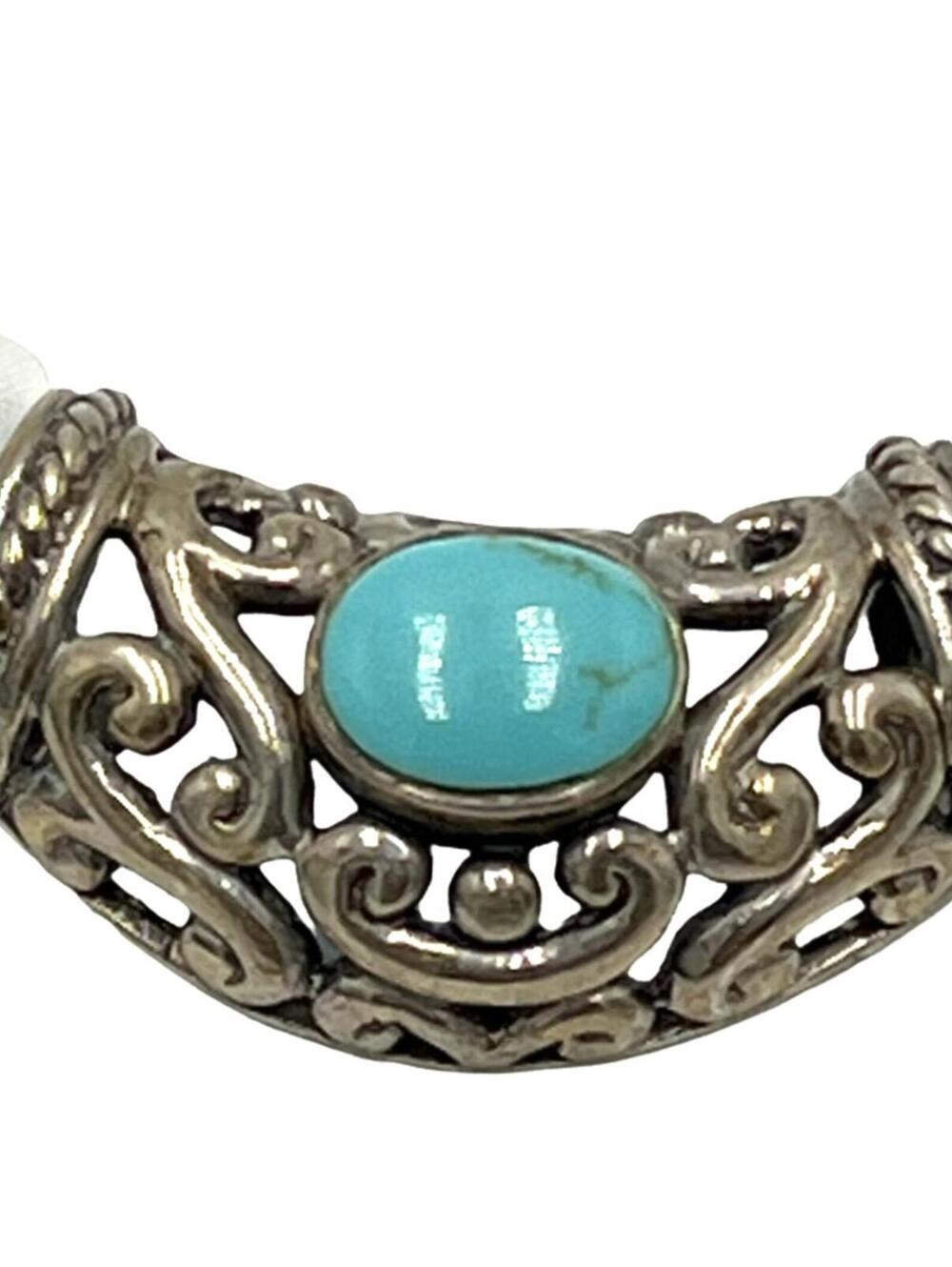 SX Sally C Sterling Filigree Turquoise Necklace Pendant